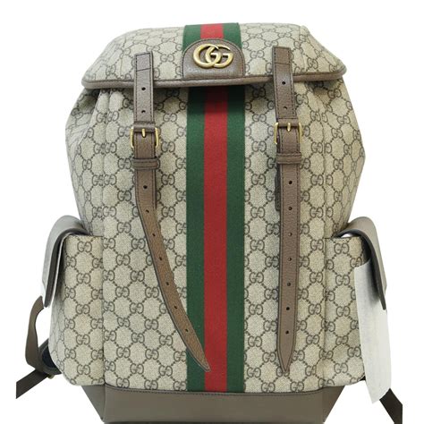 gucci backpack gg supreme small beige/ebony|Gucci supreme canvas backpack.